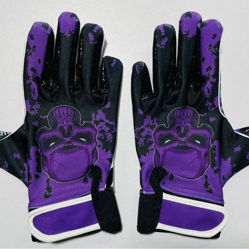 PURPLE SKELETON ALWAYS OPEN WIDE RECEIVER GLOVES